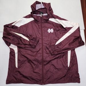 Vintage Genuine Stuff Men's XL Mississippi State Bulldogs Hooded Rain Jacket